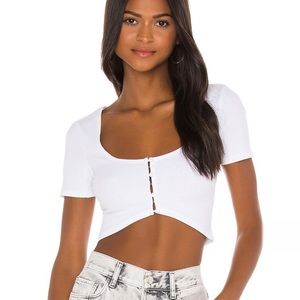 superdown Jelina Button Front Top in White XL